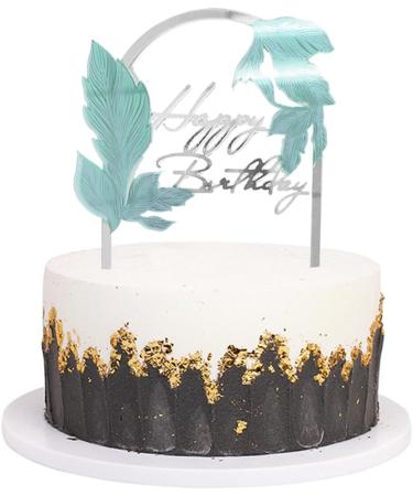 Daimay 6PCS Acrylic Happy Birthday Cake Toppers Leaf Arch Door Dessert Toppers Party Cupcake Topper Picks Cake Decorations for Birthday Wedding Engagement Party Supplies - Buy Online on GoSupps.com