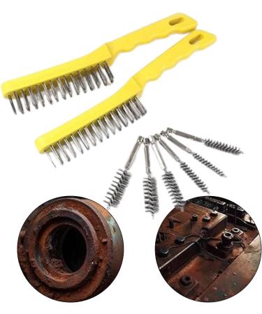 Stainless Steel Brush Set Long Handle Scratch Brush Multipurpose Cleaner Welding and Removing Rust 2  - Buy Online on GoSupps.com