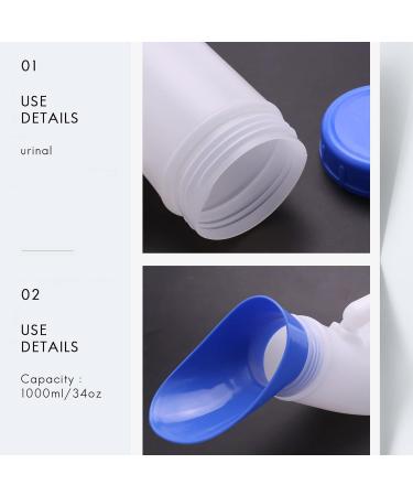 yuoseg 2 Packs Unisex Spill Proof Urinal for Men and Women with Screw Lid Urinal Funnel for Travel Outdoor white & blue - Buy Online on GoSupps.com