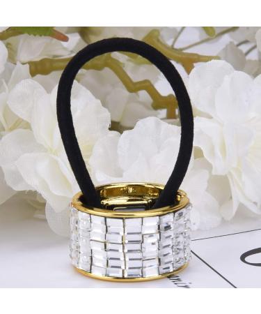 DEEKA Rhinestone Glitter Ponytail Holders - Pack of 3 Elastic Hair Ties for Women - Color C - Buy Online on GoSupps.com