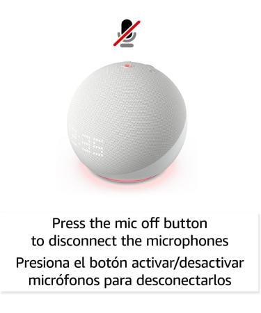 Echo Dot 5th Gen 2022 with Clock | International Version + US Power Adaptor | Glacier White - Buy Online on GoSupps.com