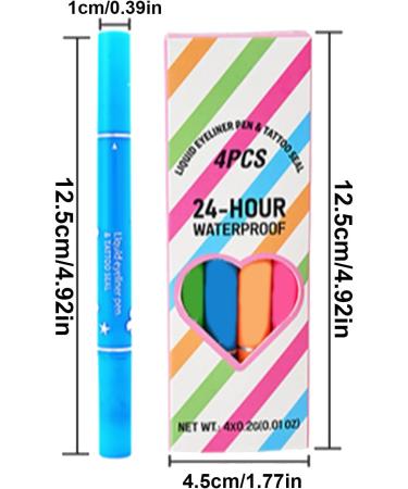 Double Liquid Eye Liner set of 4 waterproof longlasting eyeliners with stamp stamp for precise eye makeup for women and girls - Buy Online on GoSupps.com