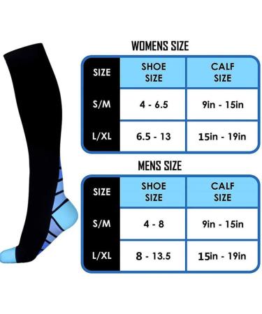 Angoter Compression Stockings for Women & Men | Long Sports Socks for Walking Cycling Pregnancy & Edema - Size S-M - Buy Online on GoSupps.com