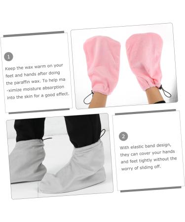 Healeved 3 Sets Gloves Spa Paraffin Wax Spa Hand Bag Paraffin Wax Foot Covers Paraffin Wax Mitts Paraffin Foot Wax Bath Liner Beauty Tools Spa Tanning Mitt Pink Elastic Band Fabric Washable - Buy Online on GoSupps.com