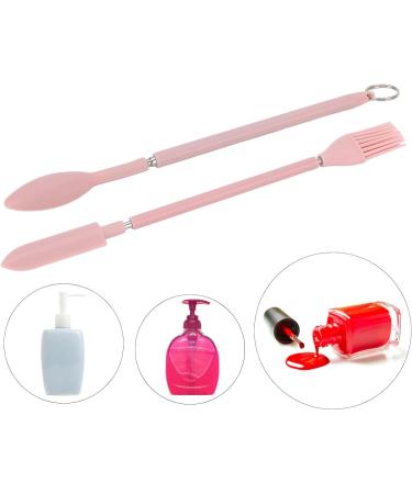 Telescopic Silicone Spatula Pink Reusable Jar Scraper Retractable Mini Makeup Spatula Spoon Set for Cosmetics - Buy Online on GoSupps.com