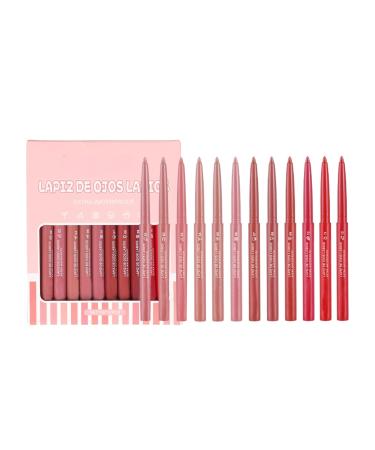 Ensemble Crayon L vres de 12 Couleurs Crayon Levre Mat Combo Levre Durable et Impermeable