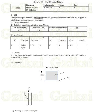 Gzikai 8mm IR-Cut Blocking Filter 20pcs/1 Lot - Optical Multi-Coating Color Low-Pass IR Filters - Buy Online on GoSupps.com