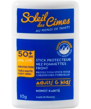 SOLEIL DES CIMES | Face sun stick for children and adults - White - Very high protection SPF50+ - Against UVA and UVB - Forehead, nose and cheekbones - Pocket size 10g