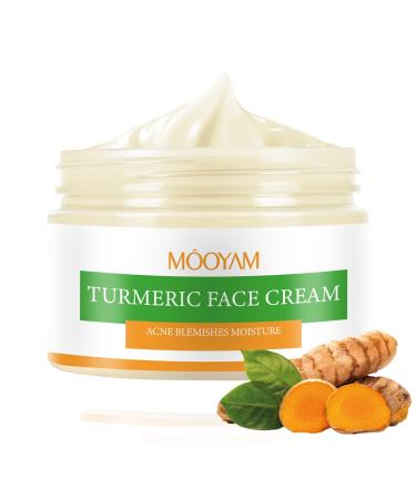 Turmeric Face Cream for Dark Spots Acne Cream for Face Tumeric Moisturizer for Face Skin Care Pimple Cream Organic Turmeric for Acne Spot Treatment Evens Tone Acne Blemishes (50g)