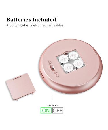 Benbilry LED Lighted Travel Makeup Mirror | 1x/7x Magnification | Portable 5 Inch Dual Sided Vanity Mirror with Lights | Rose Gold Compact Illuminated Cosmetic Mirror - Buy Online on GoSupps.com