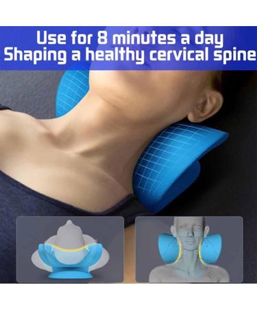 Ecy CQCY Neck and Shoulder Relaxer Cervical Traction Device for TMJ Pain Relief and Cervical Spine Alignment Chiropractic Pillow Neck Stretcher (pink) (blue 2) - Buy Online on GoSupps.com