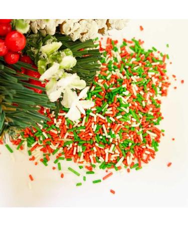 Christmas Red Green & White Mix Cake Topper Sprinkles - 30g Edible Festive Decorations for Xmas Party Cakes - Buy Online on GoSupps.com