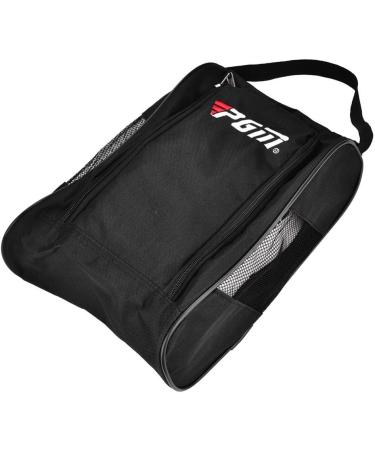 Portable Golf Shoe Bag | Travel Double Zipper Organizer for Men & Women | Breathable Soccer Shoe Bag (Black) - Buy Online on GoSupps.com