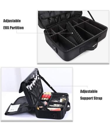 Buy Waterproof Cosmetics Bag - Adjustable Divider Makeup Organizer for Travel | Lottery Travel Makeup Bag (L-Black) - Buy Online on GoSupps.com