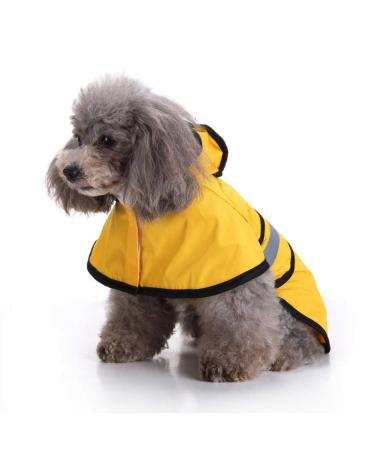 Lifeunion Dog Reflective Raincoat with Hood Harness Hole, Waterproof Slicker Poncho for Small Medium Dogs and Puppies (Medium, Yellow) Medium Yellow