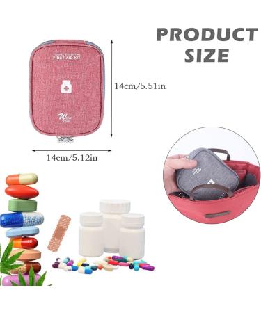 Portable Mini Medicine Bag - 2-Piece Waterproof Travel Pharmacy Pocket for First Aid & Medication Storage (Gray/Red) - Buy Online on GoSupps.com