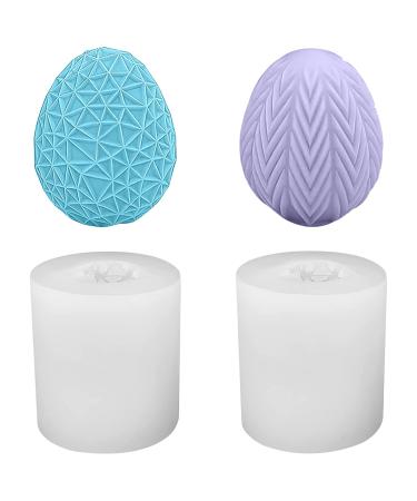 Valentigrl Creative Hobbies 2pcs Reusable Easter Eggs Silicone Mold Baking Mold Cake Pan Biscuit Chocolate Mold Ice Cube Tray Soap Mold White Transparent