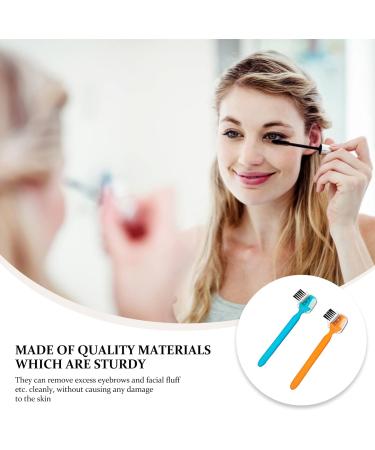 Lurrose Eyebrow Cutter Set - 6 Stainless Steel Razors for Women | Face Hair Remover & Travel-Friendly Shaving Tools in Blue & Orange - Buy Online on GoSupps.com