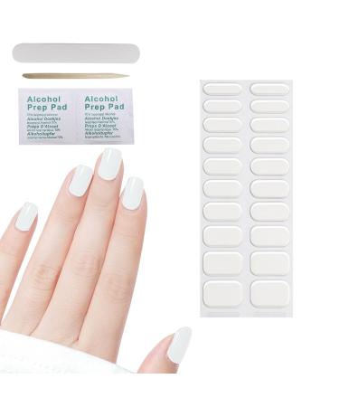 Semi Cured Gel Nail Strips 32 PCS Gel Nail Polish Stickers Wraps Adhesive Gel Nail Stickers with Nail File Stick and Sealing Strip(M)