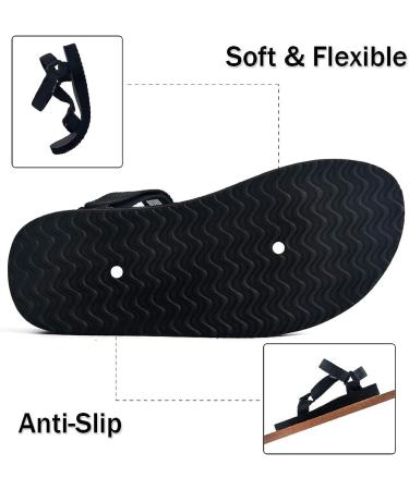 Riemot Women's Men's Hiking Sandals | Adjustable Sport Sandals | Non-slip Beach Water Shoes | Black - Buy Online on GoSupps.com