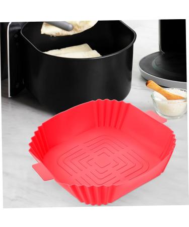 CIYODO Air Fryer Pan Silicone Pans for Baking Wax Paper Non Stick Silicone Mat for Air Fryer Washable Bread Red 24X19.5X5CM - Buy Online on GoSupps.com