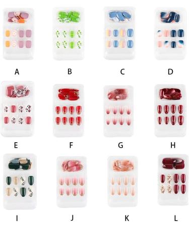 dijiusidy False Nail Fashionable Various Shapes Fingernail Full Coverage Strong Viscosity Adjustable Paster for Manicure Art 29 F741 29 1 count (Pack of 1) - Buy Online on GoSupps.com