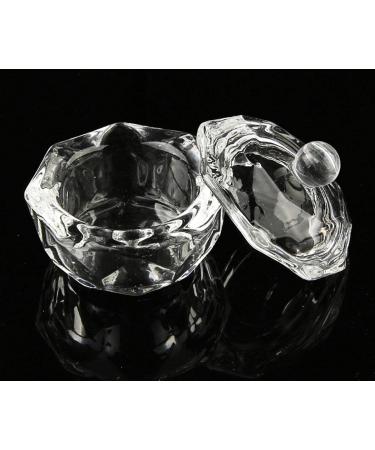 Clear Acrylic Liquid Powder Dappen Dish Set - 2 Glass Nail Art Bowls with Lids for Perfect Nail Designs - Buy Online on GoSupps.com