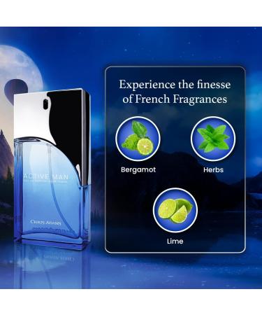 Chris Adams Eau De Parfum - Active Man 100ml | Aromatic Floral Woody Scent | Premium Long Lasting Fragrance Spray | Daily Use Perfume For Men | Ideal Gift For Men | Made in U.A.E - Buy Online on GoSupps.com