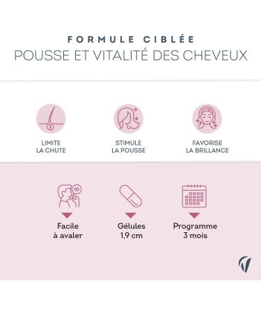 Complexe Cheveux 4en1 avec Biotine - Pousse de Cheveux Chute de Cheveux Brillance Force - 8 Actifs dont Zinc et Roquette - 90 g lules - Vegan Fabriqu en France - Vitavea - Buy Online on GoSupps.com