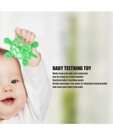Alomejor Baby Teething Toy - Silicone Food Grade Cartoon Turtle Teether for Babies - Safe & Fun Green Design - Buy Online on GoSupps.com