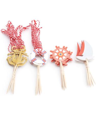 24pcs nautical cake topper nautical cupcake picks nautical theme party picks birthday nautical topper nautical cupcake toppers ocean Insert card - Buy Online on GoSupps.com