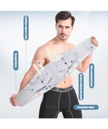 Adjustable Back Bandage for Pain Relief | Breathable Lordosis Belt for Sciatica & Waist Support | Men & Women | Medium Light Gray - Buy Online on GoSupps.com
