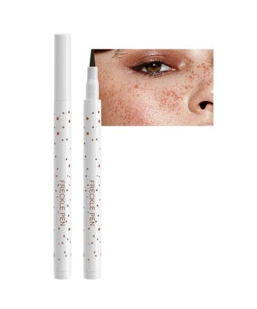 LOPHE Natural lifelike freckles pen easy to color and waterproof freckles makeup pen soft and longlasting freckles pen for effortless sunkissed makeup fine felt tip designB Chestnut