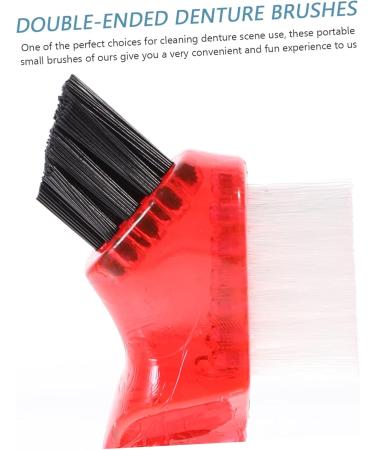 Minkissy 8-Pack Double Head Denture Cleaning Brushes - Portable Multi-Functional Toothbrushes for False Teeth Care - Assorted Colors - Buy Online on GoSupps.com