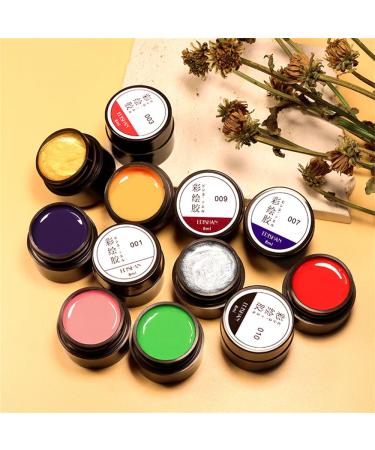 EDishan's New Filling Nail Art Colored Painting Glue - 12 Vibrant Colors of Removable Phototherapy Nail Polish Glue - Buy Online on GoSupps.com