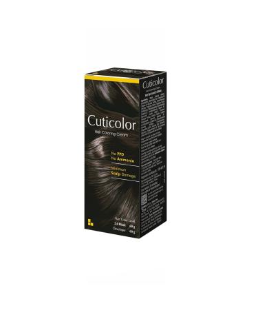 Cuti.colour Permanent Hair Color Cream 60g - Suitable for Sensitive Skin - Preserving Scalp Health|No Ammonia & PPD|Enriched with Portulaca & Boseivela Extracts - Black