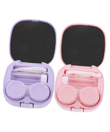Healeved 2 sentences Contact box contact lens container travel case for contact lenses for contact lenses Lens container for the outdoor area Storage Consistence Collection Box Accompanying Box Sorted 1 7.00x6.80x2.50cm