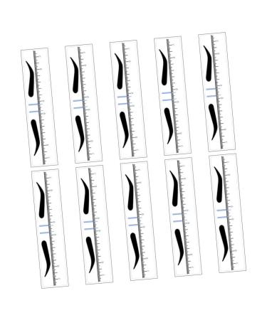 DOITOOL 50pcs Eyebrow Positioning Ruler Nail Sticker Mold Eyebrow Template Eyebrow Measuring Tool Set Scale 18.00X3.80X0.10CM Blue