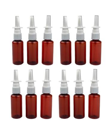 Nasal spray bottles unspowered pumping amber 12 pieces atomizer for cosmetics perfume essential oils medical products colloidal silver salt solutions