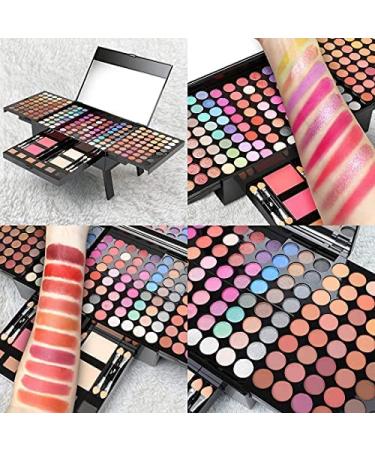194 Colors Cosmetic Make up Palette Set Kit - High Pigment All-in-One Powder Pallet with Mirror and Applicators - Buy Online on GoSupps.com