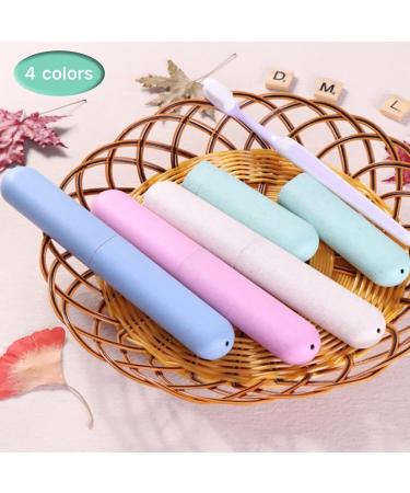 Huyiwei 4-Piece Toothbrush Set | Wheat-Colored Travel Covers | Ideal for Daily Use & Long-Distance Trips | Maintain Tooth Whiteness - Buy Online on GoSupps.com