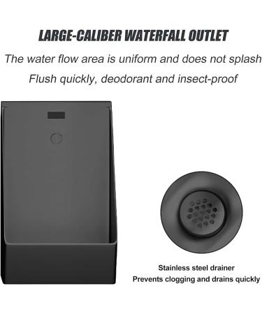 Wall Mounted Sensor Urinal 304 Stainless Steel Urinal Men's Flushing Urinal Ommercial Men's Adult Urinal Bathroom Toilet for Bathrooms Hotels Shopping(Black) - Buy Online on GoSupps.com
