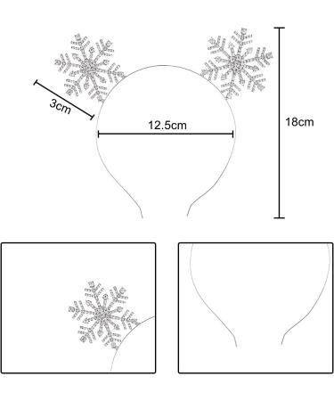 RmKbe Snowflake Headbands Metal Christmas Headband Glitter Snowflake Head Bopper Snowflake Hair Accessories for Christmas Holiday Party - Buy Online on GoSupps.com