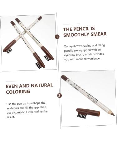 BELLIFFY 12pcs Brow Pencil Eyebrow Pen Cosmetic Supplies Powder Coffee Plastic Brow Pencil - Buy Online on GoSupps.com