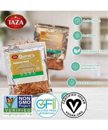 Queen's Non-Coated Crispy Onions - 100% Natural & Vegan | GMO & Gluten Free - 300g - Buy Online on GoSupps.com