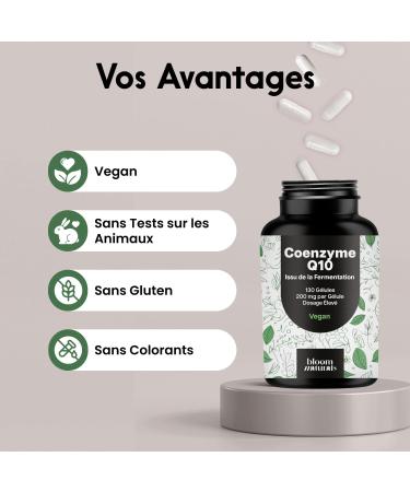 Coenzyme Q10 200mg - 130 G lules - Issu de la Fermentation Vegan - Produit en Allemagne - Coq10 - Test en laboratoire - Buy Online on GoSupps.com