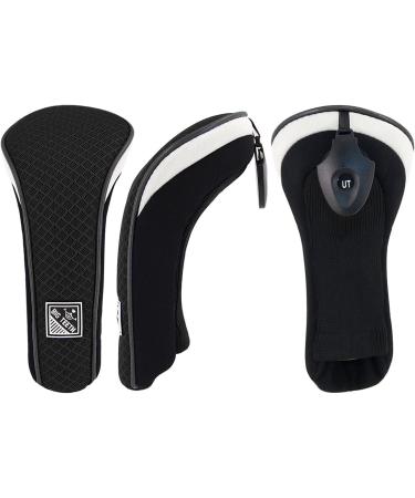 Big Teeth Golf Hybrid Head Covers Set - 2 Pcs Black Utility Club Protectors with Interchangeable Number Tag - Meshy Design for Maximum Protection - Buy Online on GoSupps.com