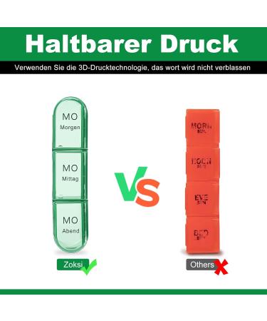 7-Day Tablet Box with 21 Compartments - German Pill Organizer for AM/PM - Olive Green Medication Box - Buy Online on GoSupps.com