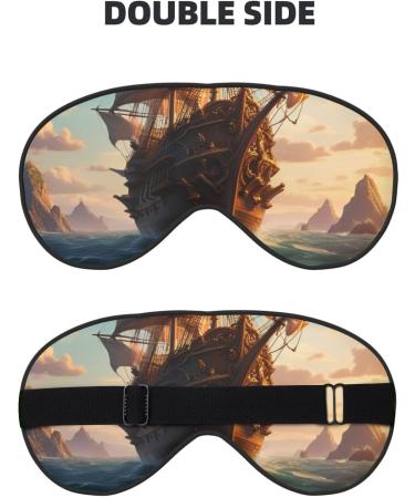 Soft Octopus Ship Printed Eye Mask | Adjustable Light Blocking Sleep Mask | Breathable Double-Sided Black Design for Comfortable Sleep - Buy Online on GoSupps.com