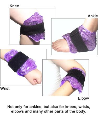 Conbella Ankle Ice Therapy Wrap with Adjustable Brace - Hot Cold Gel Pack for Sprained Ankles, Plantar Fasciitis, Achilles Tendonitis - Purple - Buy Online on GoSupps.com